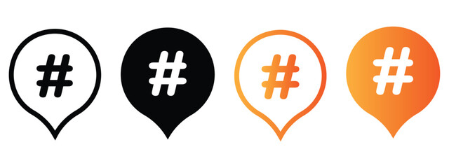 Hashtag icon vector design and illustration, graphic design.