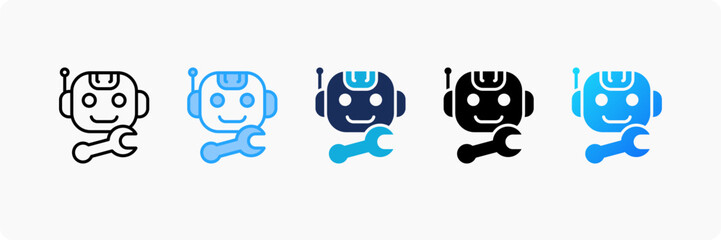 Operation Bot icon set multiple style collection