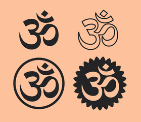 Om Symbol Spiritual  Vector Design