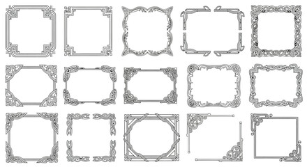 Collection of Elegant Ornamental Frames Decorative Borders and Vintage Design Elements for Graphics