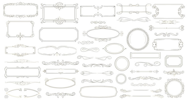 Elegant Vector Frame and Divider Set for Design A Collection of Decorative Elements