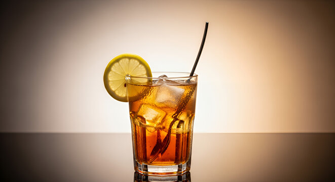 Enjoy a refreshing iced tea with lemon, perfect for summer relaxation. A classic beverage that quenches your thirst and brings a cool, inviting vibe to any occasion.