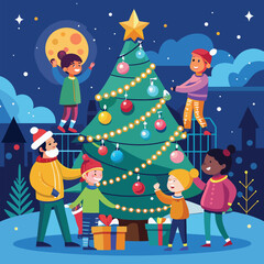 Naklejka premium christmas card with santa claus