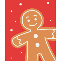 gingerbread man vector illustration christmas gift card