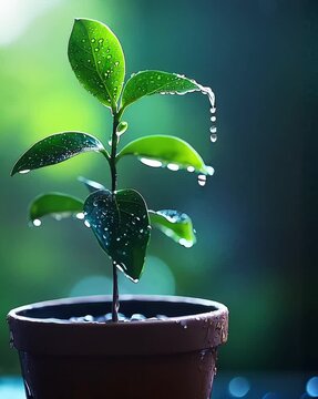 young plant in a pot