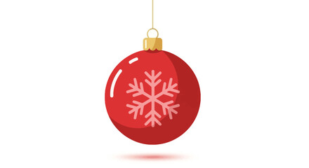 Festive Red Ornament with Snowflake Design A Classic Christmas Decoration