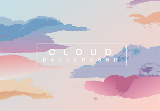 Watercolor Painted Colorful Cloud Design