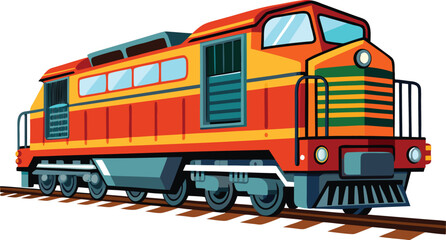 Train Engine Illustration – Railway Locomotive Vector Design © vectplus