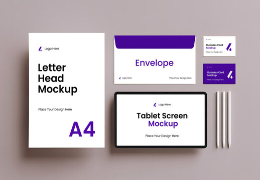 Corporate Stationery and Tablet Mockup Set