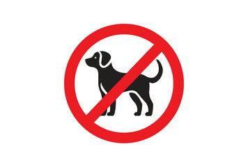No dogs allowed sign on a wall. Image depicts a prohibition sign
