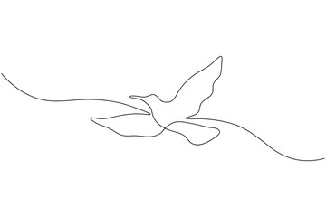 Bird couple continuous one line drawing minimalist outline vector illustration
