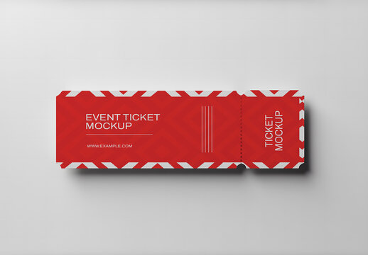 Event Ticket Mockup Front View