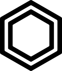 Hexagon Polygon with Double Border - Abstract Geometric Symbol