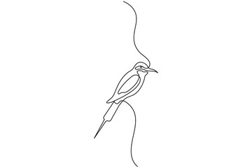 Bird couple continuous one line drawing minimalist outline vector illustration
