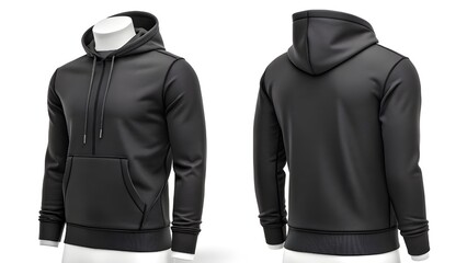 Blank black Men’s Hoodie Mockup – Front View Apparel Template for Designers