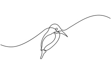 Bird couple continuous one line drawing minimalist outline vector illustration
