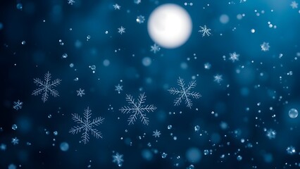 snowflakes close view with blue natural background