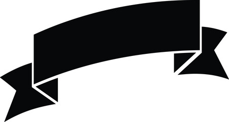 Blank ribbon banner illustration, decorative vector design element, curved symmetrical shape artwork, graphic frame for text, certificate poster digital layout