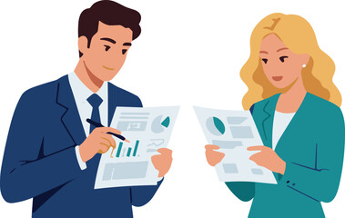 Business professionals discussing charts, teamwork collaboration with financial documents, corporate strategy planning, office meeting communication, data analysis presentation, 