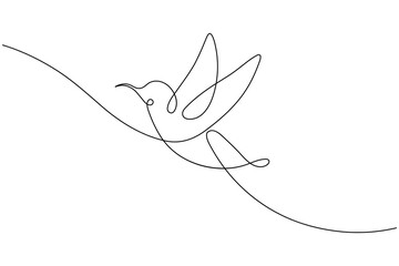 Bird couple continuous one line drawing minimalist outline vector illustration
