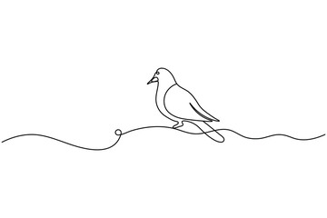 Bird couple continuous one line drawing minimalist outline vector illustration
