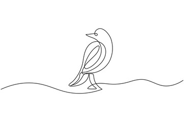 Bird couple continuous one line drawing minimalist outline vector illustration
