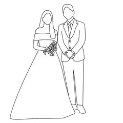 bride and groom vector