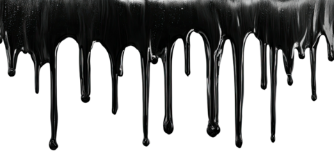Dark liquid drips against a solid black backdrop