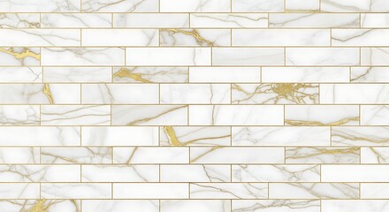Fototapeta premium White marble pattern with gold veining for design background