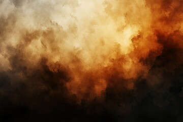 Ethereal clouds swirl in an amber and brown gradient
