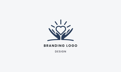 Logo of two hands holding a heart of sunlight