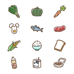 食べ物のイラストセット・フルカラー