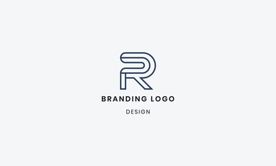 Branding flat R logo abstract creative design
