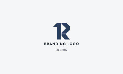 Branding flat R logo abstract creative design