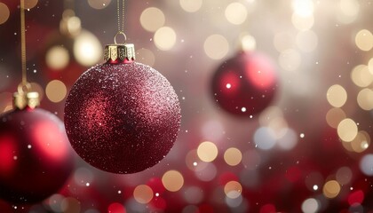 Floating Christmas Ornaments with Soft Glow – Modern Festive Scene. 