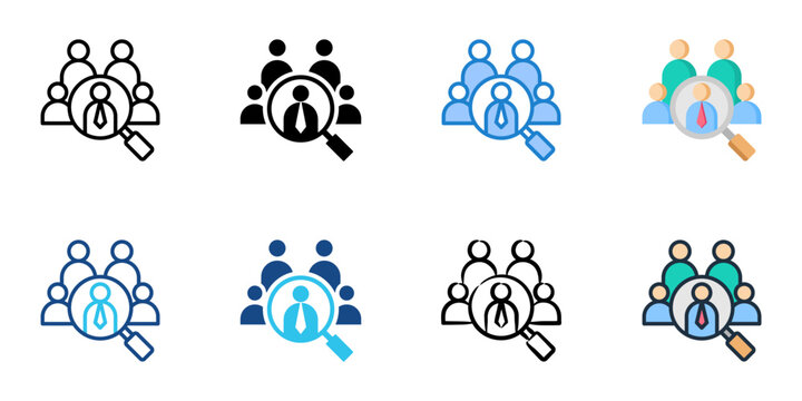 Hiring icon set multiple style collection 
