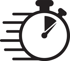 Fast Stopwatch Icon Speed Delivery Time Measurement and Urgency Logo Design