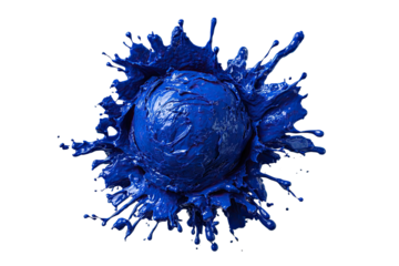 Blue sphere intensely erupts outward