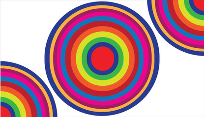 Abstract psychedelic circular design with a multicolored rainbow spectrum spiral pattern backdrop