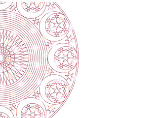 colorful mandala outline cropped on white