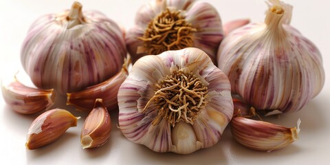 Fresh garlic bulbs and cloves ready for cooking delicious meals and healthy recipes