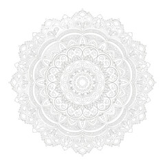Intricate circular mandala design featuring detailed patterns and symmetrical elements, artistic and decorative.