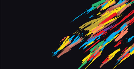 Abstract color background with brush stroke and halftone style.