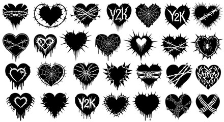 Hearts gothic y2k barbed wire set
