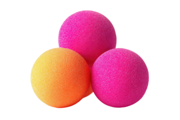 Three vibrant, textured spheres clustered against black