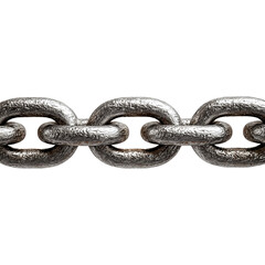 Chain link section, isolated on transparent background