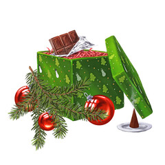 Christmas Gift box and decoration all around it