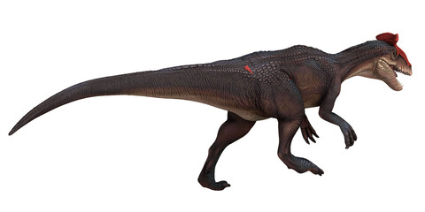 Majestic dinosaur with a vibrant red crest