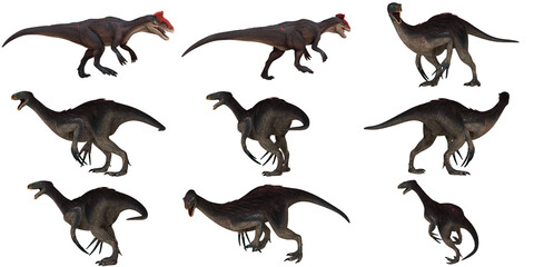 Collection of dinosaur illustrations in various poses