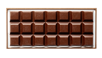 Milk chocolate bar, divided into squares, in gold trim box